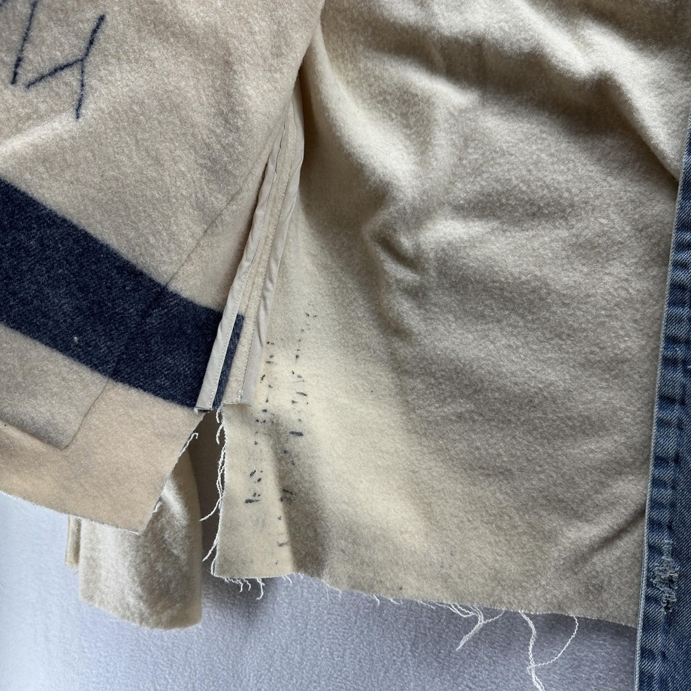 Greg Lauren US Navy Blanket GLJ Military Jacket Mens Large White Wool Denim USA - Picture 6 of 14